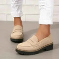 Women’s Platform Loafers Slip On Shoes-Stilenza-Beige-36-Stilenza