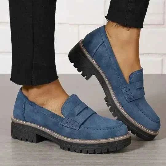 Women’s Platform Loafers Slip On Shoes-Stilenza-Blue-36-Stilenza