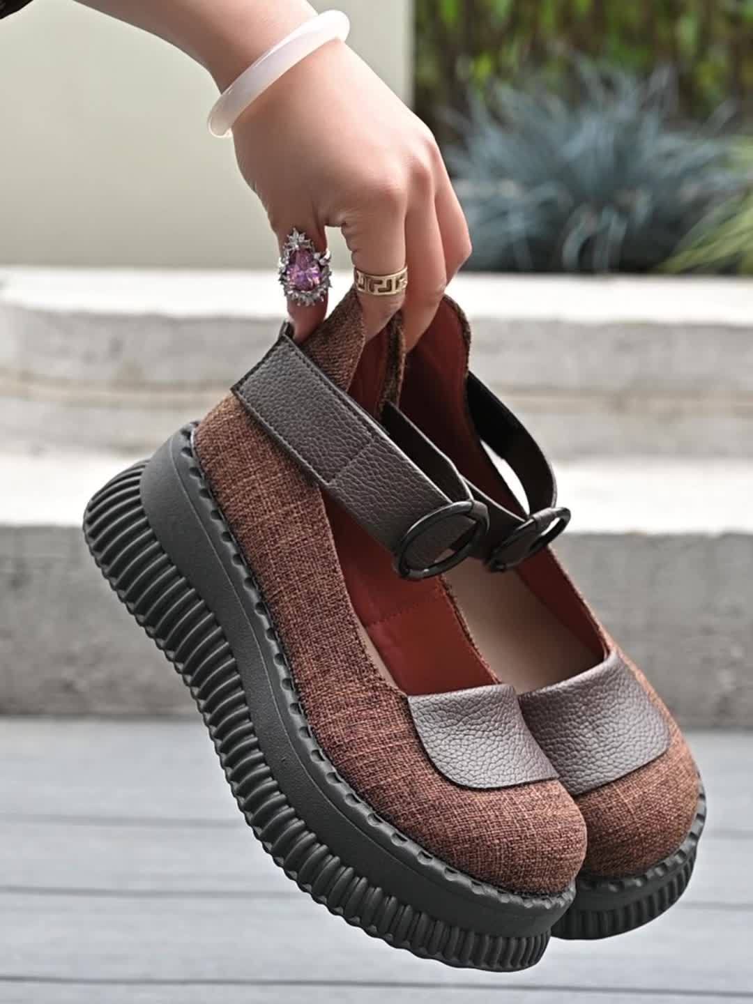 Women’s Platform Mary Jane Shoes with Buckle Strap-Women Shoes-Stilenza-Stilenza