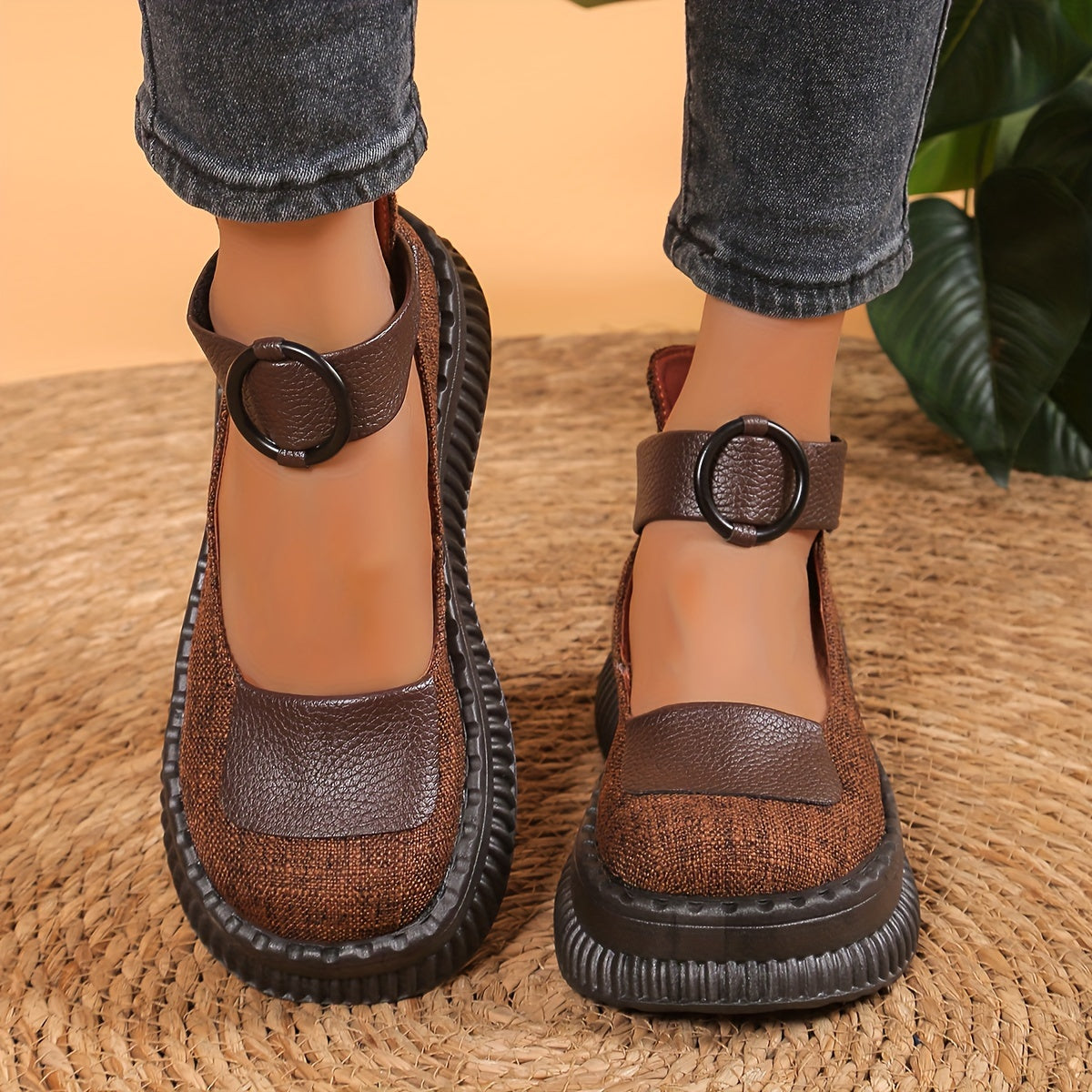 Women’s Platform Mary Jane Shoes with Buckle Strap-Women Shoes-Stilenza-Stilenza