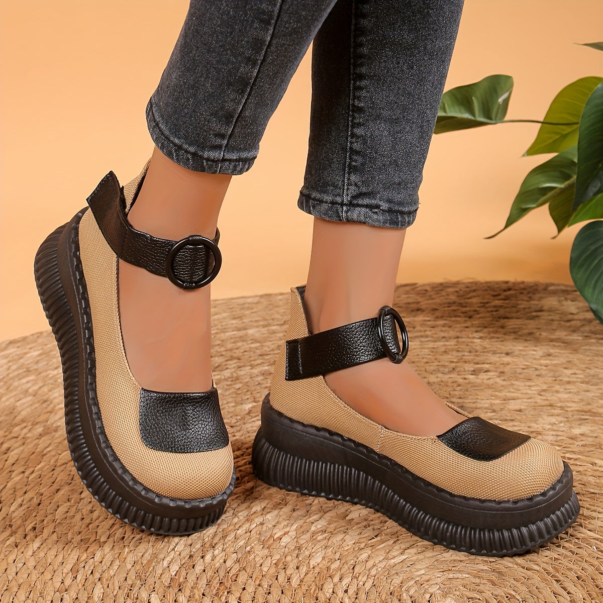 Women’s Platform Mary Jane Shoes with Buckle Strap-Women Shoes-Stilenza-Stilenza