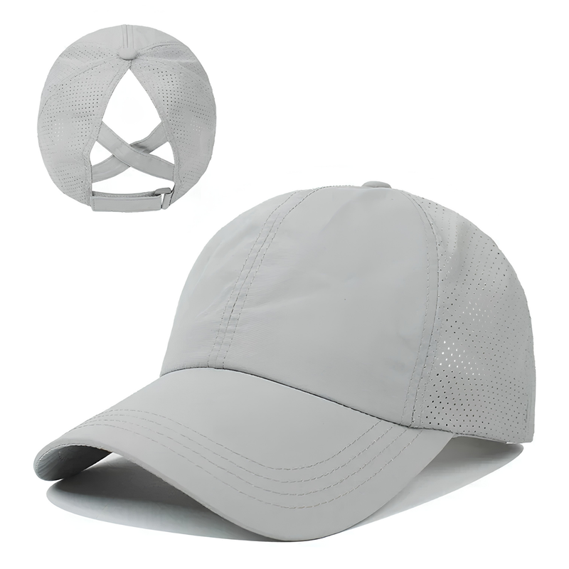 Women’s Running Cap with Ponytail Opening-Stilenza-Grey-One size-Stilenza