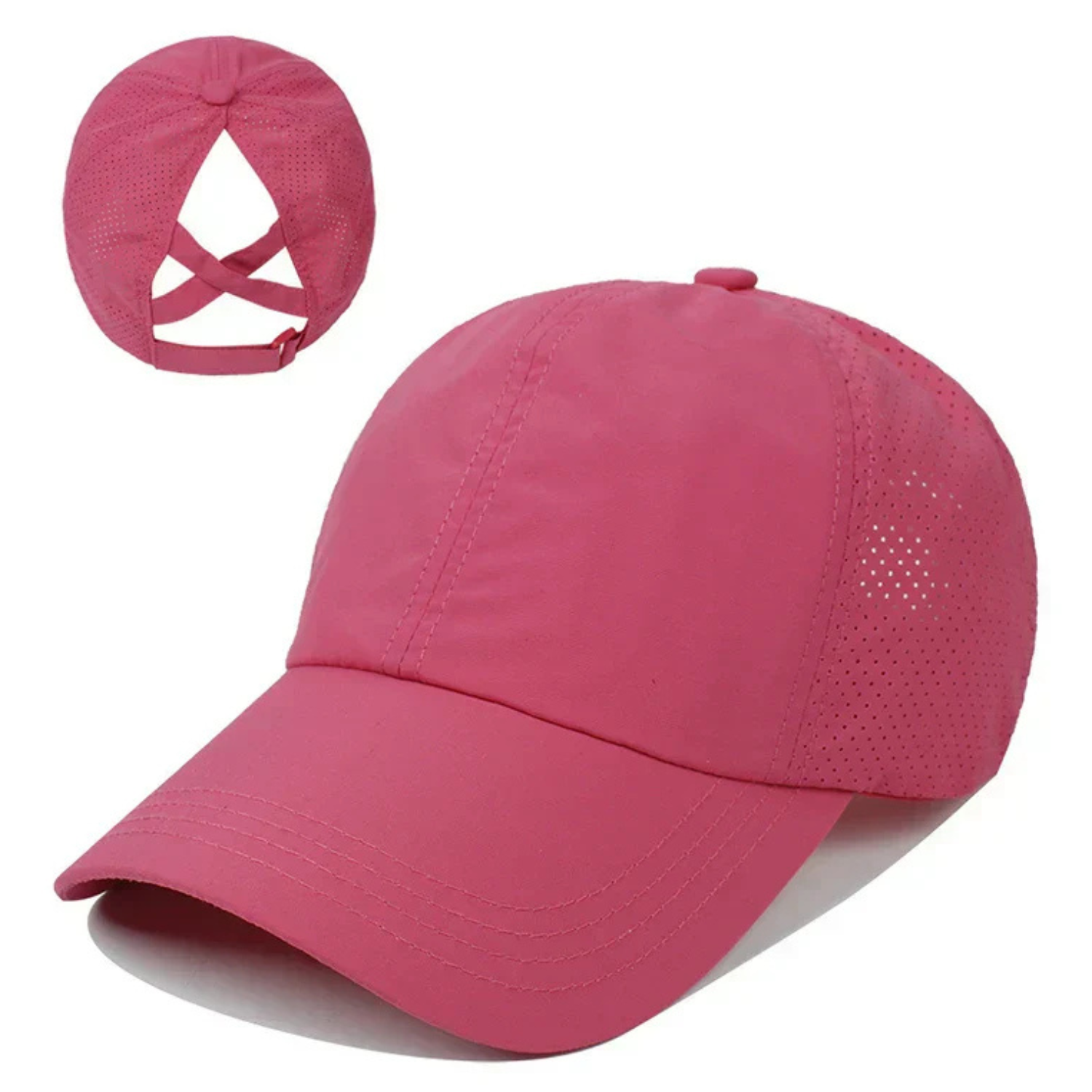 Women’s Running Cap with Ponytail Opening-Stilenza-Pink-One size-Stilenza