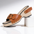 Women’s Sandals Open Toe Wedge with Buckle-Stilenza-Brown-35-Stilenza