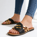 Women’s Sandals Slip On Metallic Strap-Stilenza-Stilenza