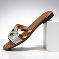 Women’s Sandals Slip On Metallic Strap-Stilenza-Silver-36-Stilenza