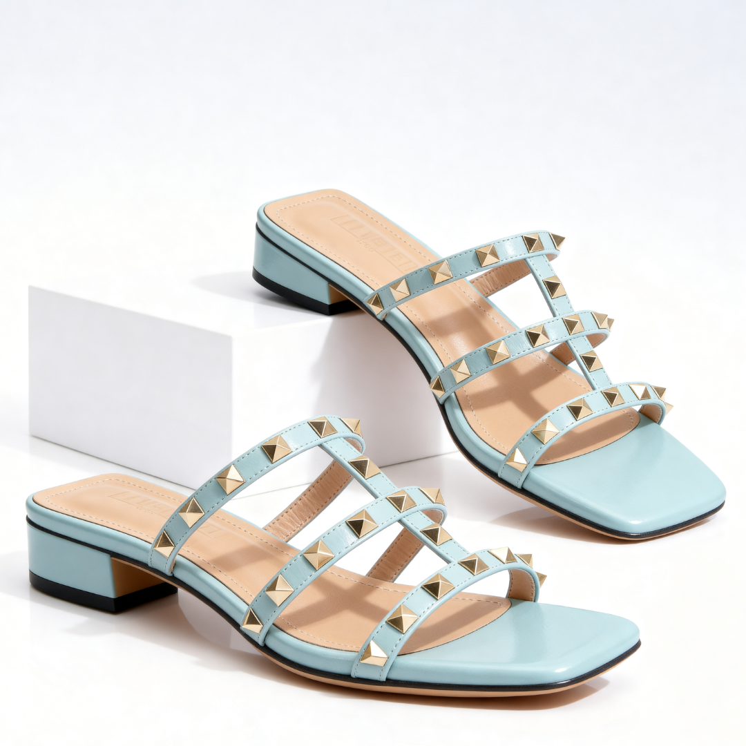 Women’s Sandals Studded Block Heel Slip On-Stilenza-Stilenza
