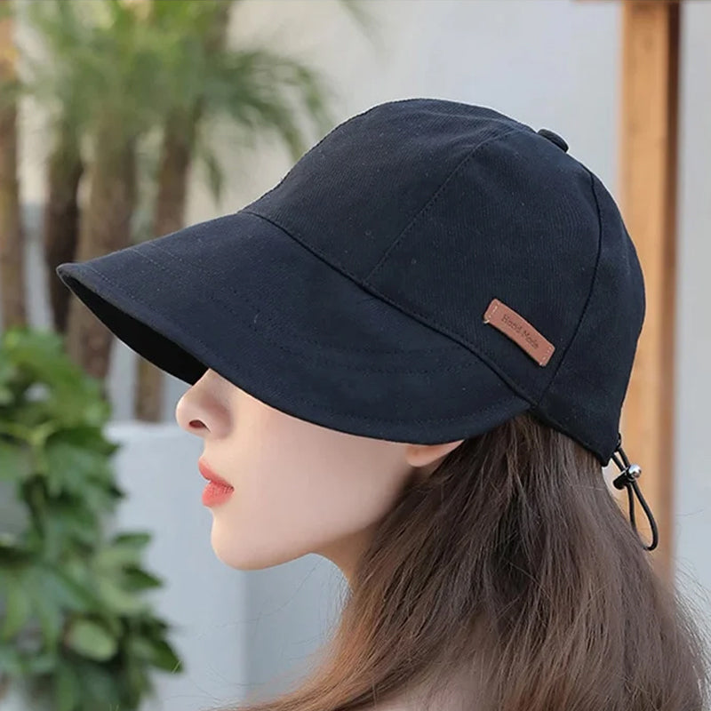 Women’s Sun Hat with Ponytail Opening-Stilenza-Black-One size-Stilenza