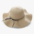 Women’s Wide Brim Sun Hat with Bow Detail-Stilenza-Beige-One size-Stilenza