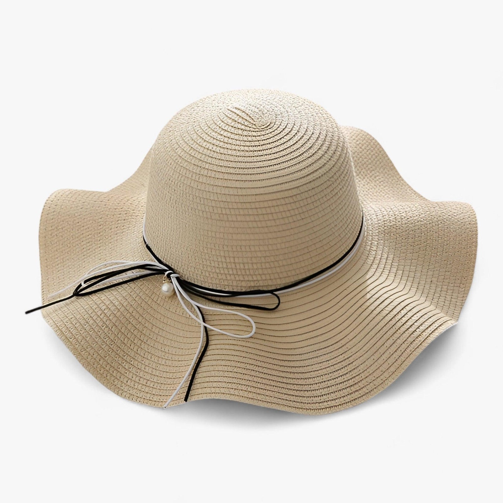 Women’s Wide Brim Sun Hat with Bow Detail-Stilenza-Beige-One size-Stilenza