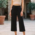 Women’s Wide Leg Capri Pants with Pockets-Yoga Pants-Stilenza-Stilenza