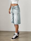 Women’s Wide Leg Denim Bermuda Shorts-Stilenza-Stilenza
