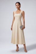 Apricot Women's Square Neck Sleeveless A-Line Midi Dress - Photo 1