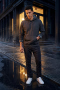 Black Lined Regular Fit Pullover Pocket Hoodie - Fleece lined hoodie - Photo 27