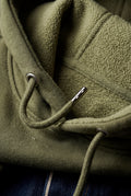 Army Green Lined Regular Fit Pullover Pocket Hoodie - Fleece lined hoodie - Photo 5