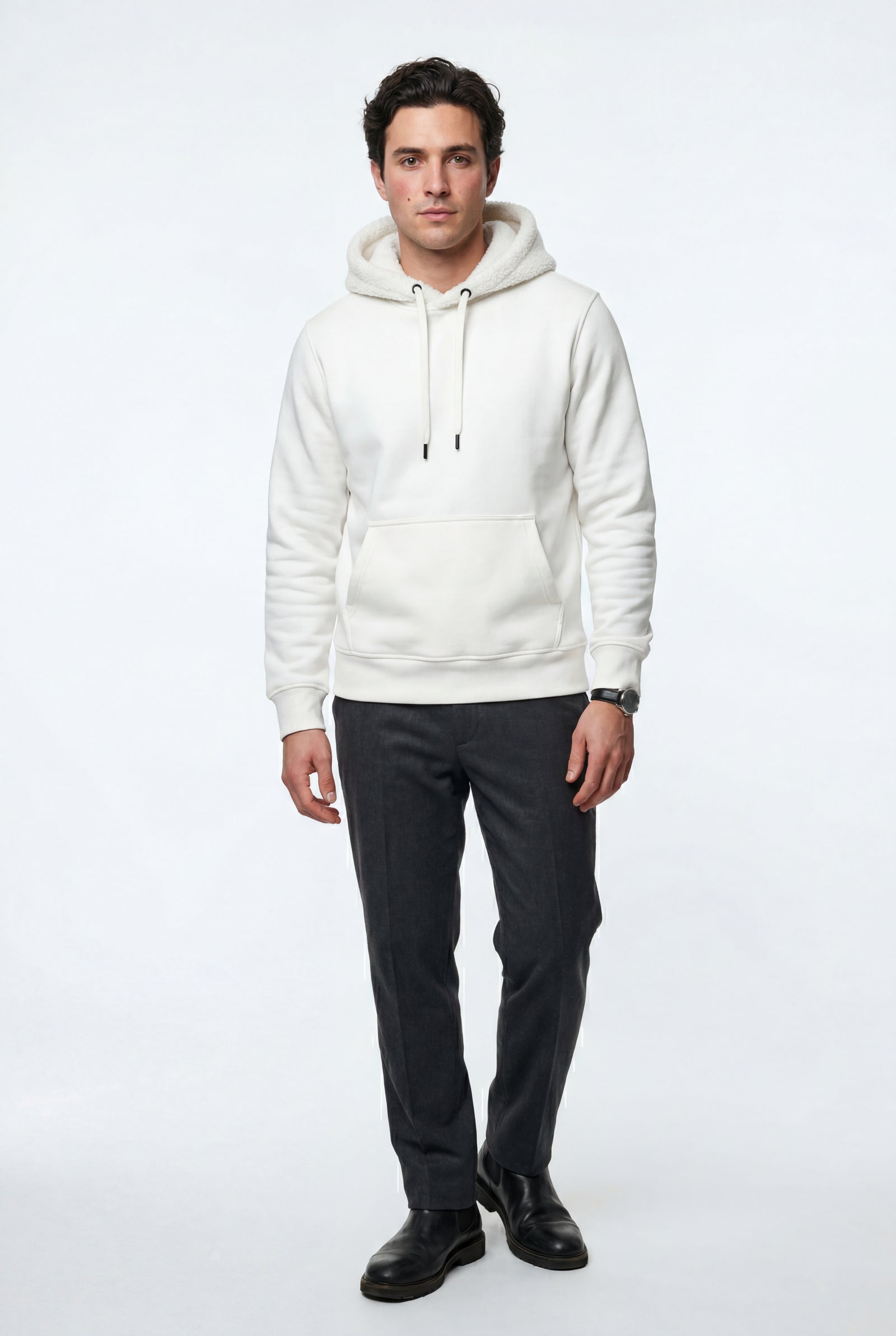 Everyday Casual Hoodie - White - Photo 1