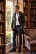 Men's Trench Coat Double Breasted in Army Green — lifestyle secondary