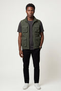 Army Green Multi-pocket Stand Collar Utility Vest - Vests - Photo 10