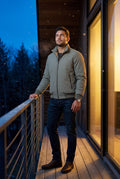 Gray Stand Collar Zip-front Classic Bomber Jacket - Photo 12