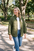 Women's Jacket Relaxed Fit in Army Green — secondary lifestyle