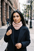 Cashmere Neck Gaiter in Baby Pink — lifestyle