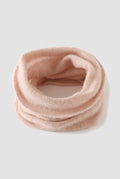 Cashmere Neck Gaiter in Baby Pink — studio front