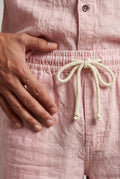 Baby Pink Relaxed Short Sleeve Shirt and Drawstring Shorts Set - Summer set - Photo 7