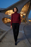 Red Balloon Sleeve Oversized High Neck Sweater with Piping - Oversized sweater - Photo 19