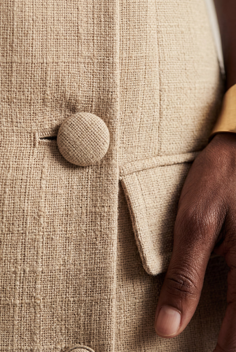 Beige Beige Belted Button Front Sleeveless Utility Vest Top - Utility tops - Photo 3