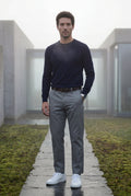 Gray Classic Straight Leg Chino Trousers with Tailored Detailing - Photo 12