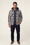 Beige Large Check Pattern Hooded Flannel Jacket - Hooded jackets - Photo 10