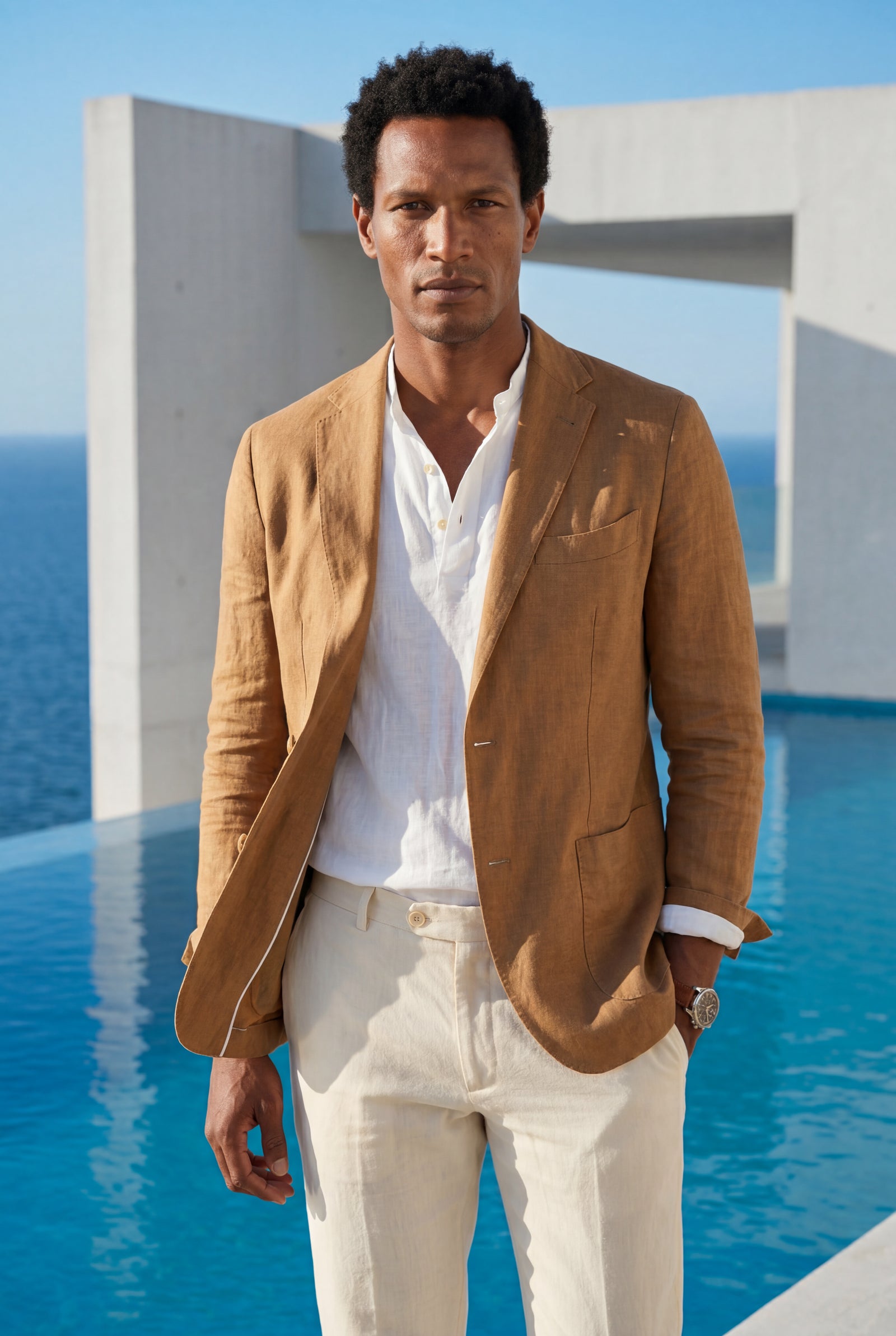 Camel Lightweight Tailored Single-breasted Blazer - Tailored blazers - Photo 9