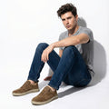 Men's Minimalist Slip-On Lace-Up Sneakers with Cushioned Sole - Slip on sneakers - Photo 6
