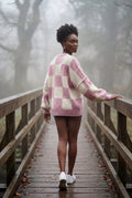 Baby Pink Oversized Checkered Crewneck Chunky Sweater - Oversized sweater - Photo 16