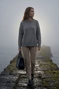 Gray Oversized Ribbed Crewneck Sweater - Oversized sweater - Photo 6