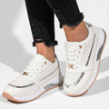 Perforated Metallic Trim Low-top Walking Sneakers - Photo 7