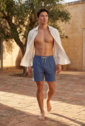 Blue Relaxed Fit Drawstring Waist Shorts with Side Pockets - Relaxed fit shorts - Photo 5