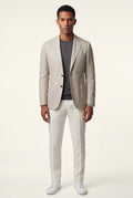 Beige Slim Tailored Two-button Blazer with Notched Lapel - Slim fit blazer - Photo 1