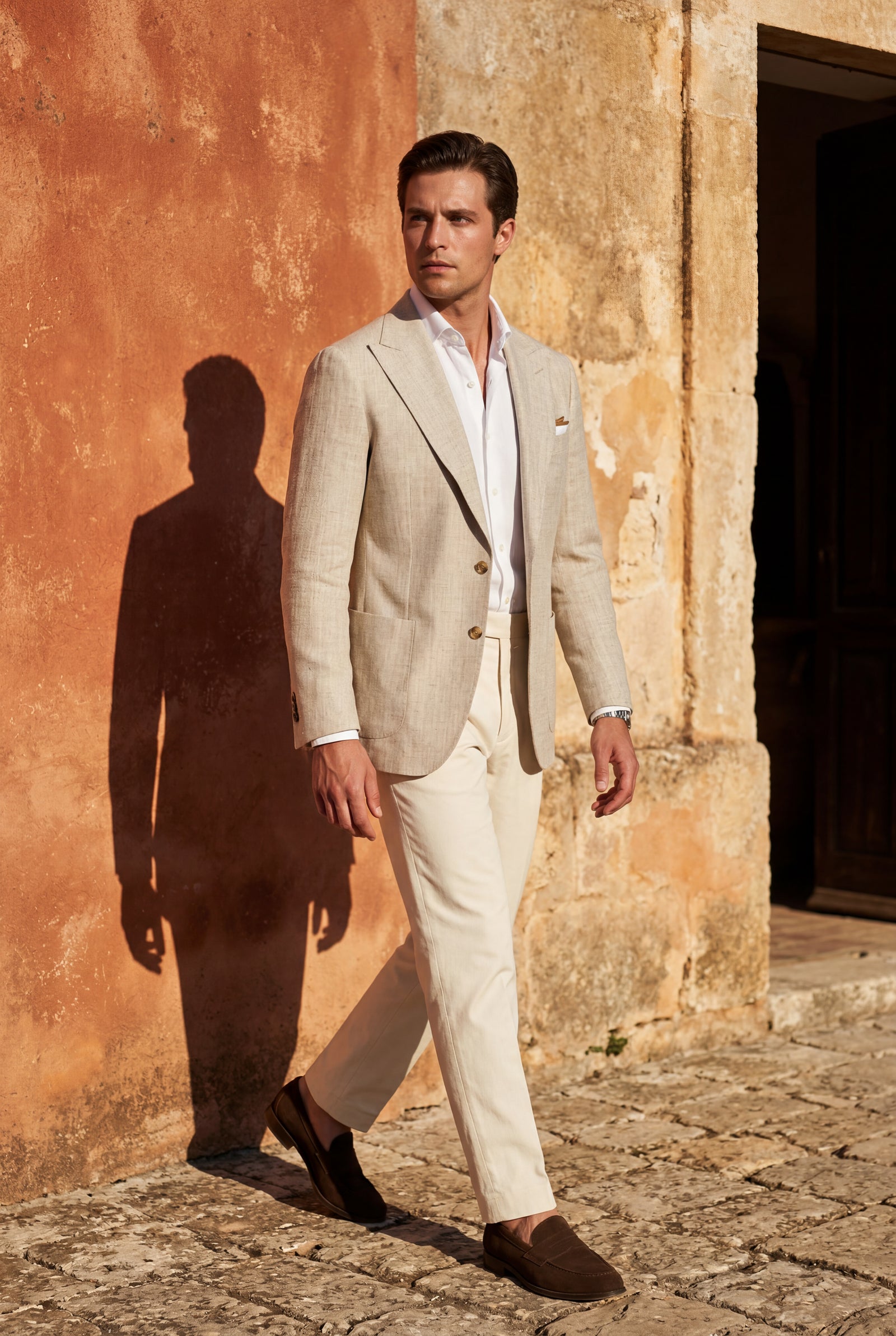 Light Gray Slim Tailored Two-button Blazer with Notched Lapel - Slim fit blazer - Photo 10