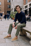 Suede Slip-On Sneaker in Beige — lifestyle