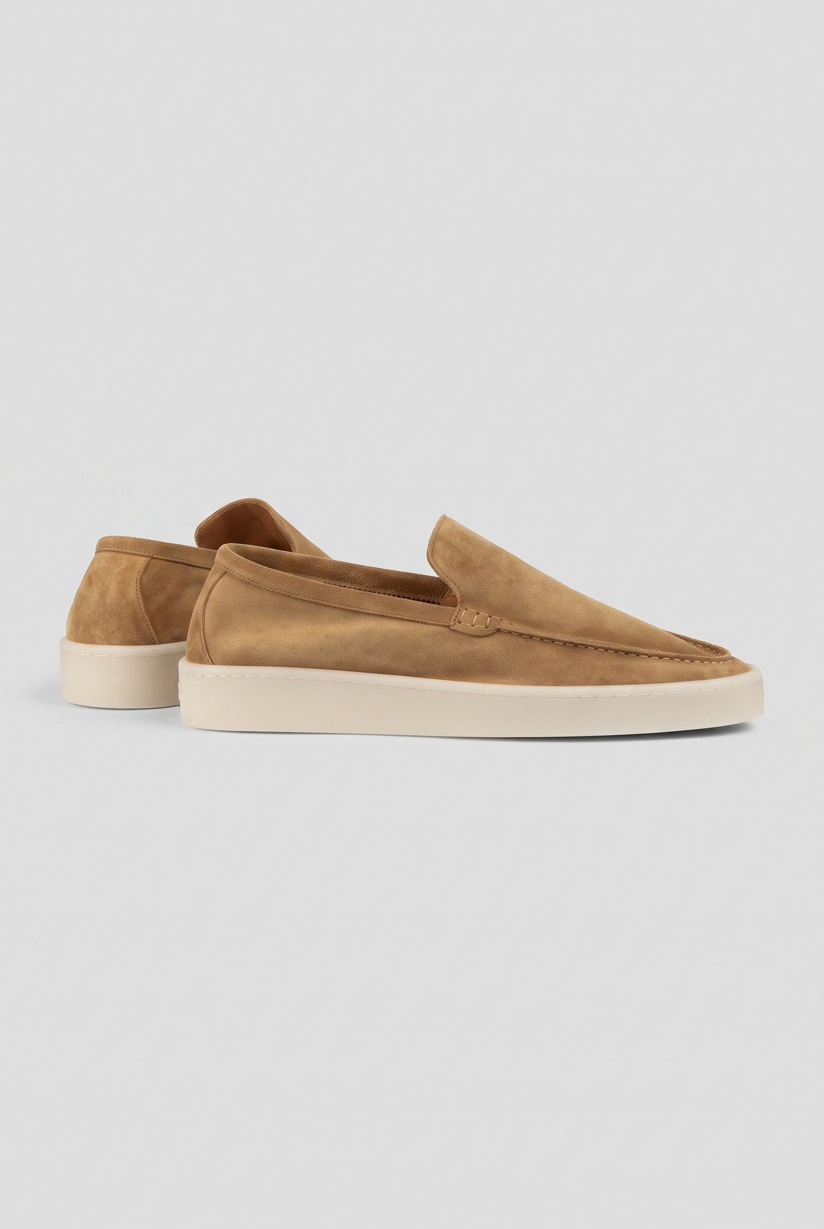 Suede Slip-On Sneaker in Beige — studio angle