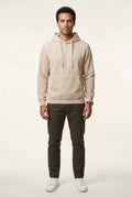 Beige Texture Hooded Pullover Jacket with Kangaroo Pocket - Hooded jackets - Photo 1