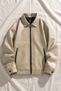 Vegan Leather Bomber Jacket in Beige — Stilenza main image