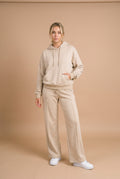 Women's Two-Piece Hoodie Relaxed Fit in Beige — studio primary