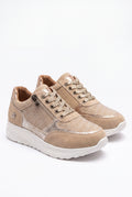 Women Sneakers Adjustable Fit in Beige — primary packshot
