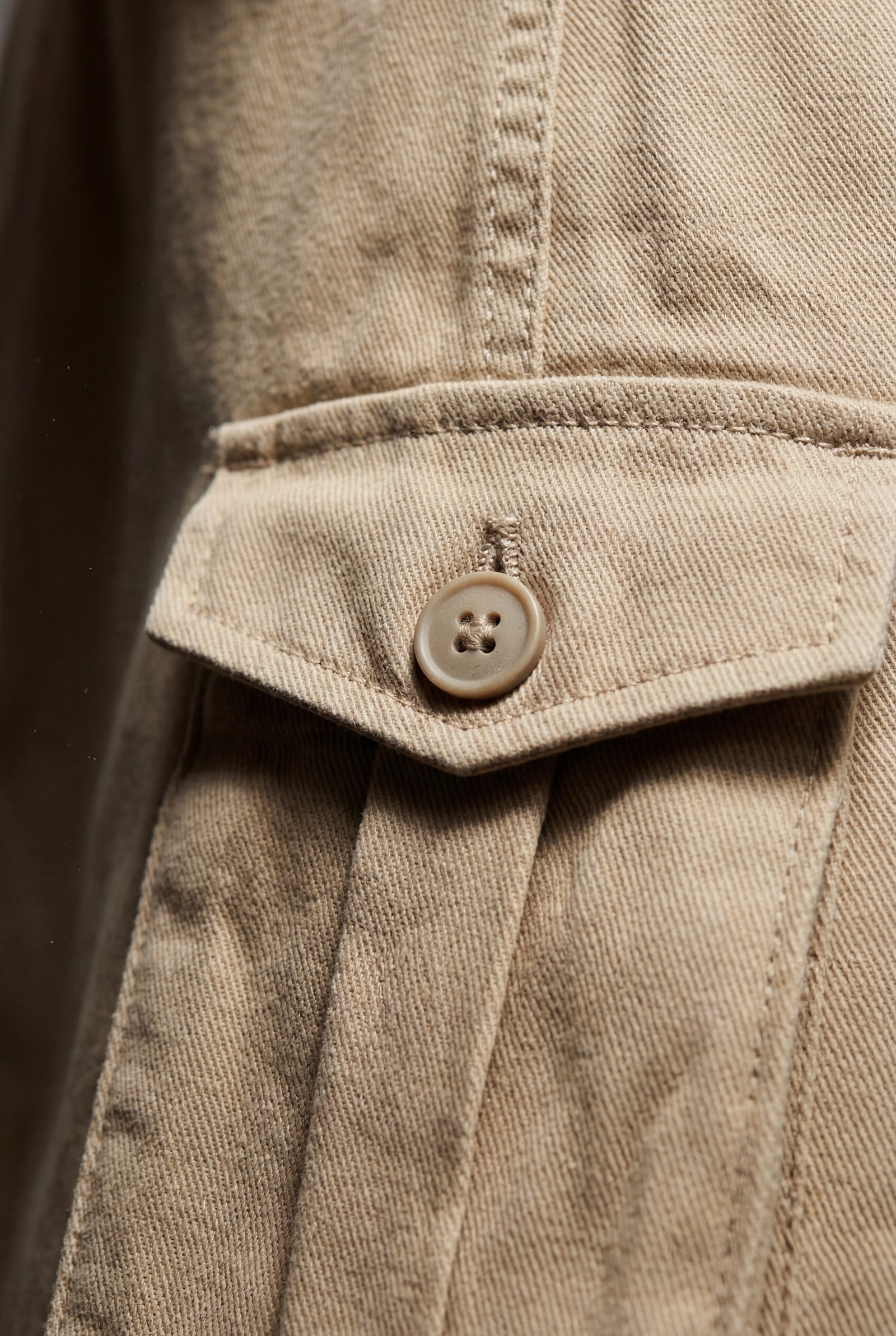 Beige Women's Cargo Pocket A-Line Mini Skirt with Flap Details - Cargo mini skirt - Photo 8