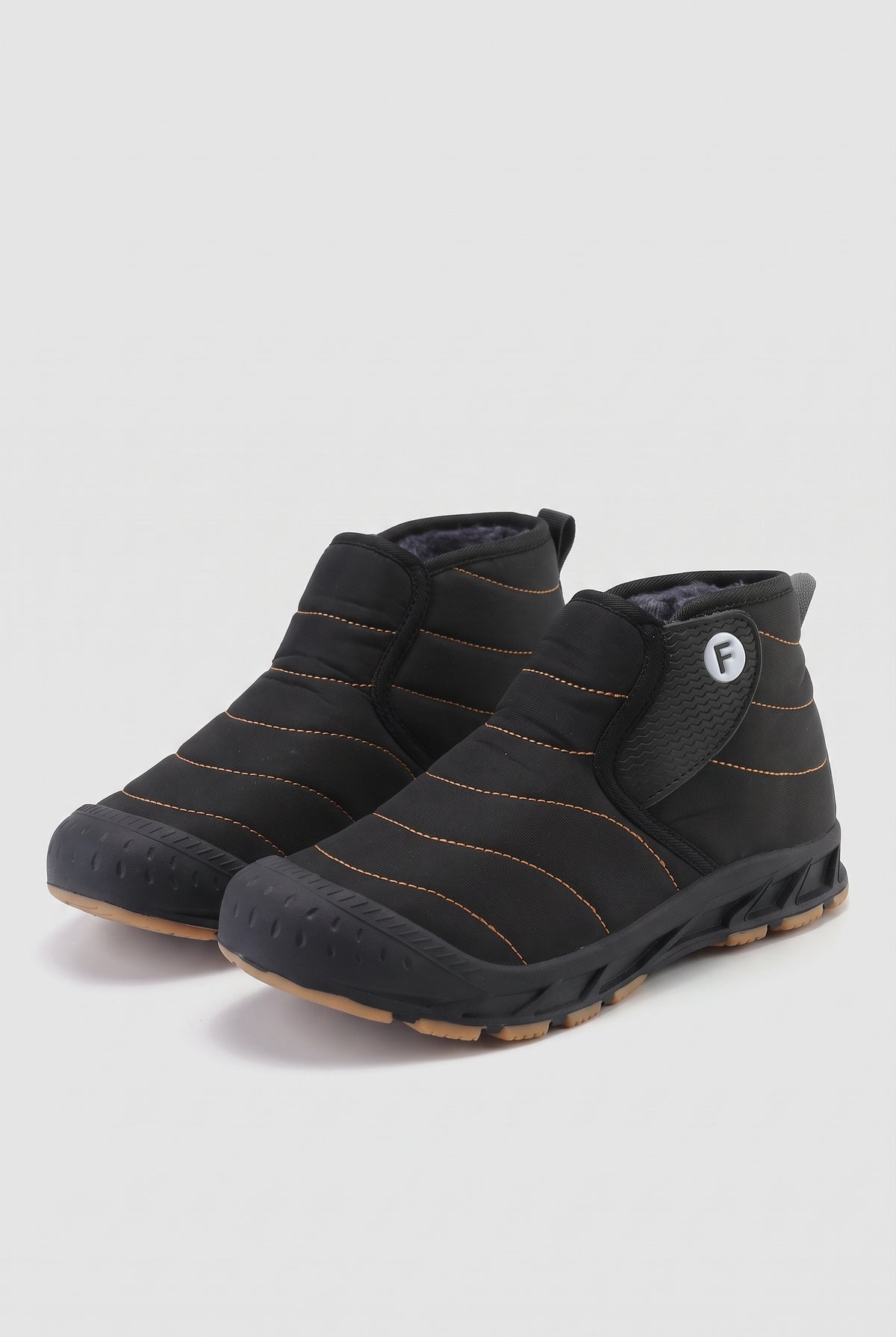 Faux-Fur Lined Winter Boots in Black (31527 Black Upgraded Velcro) — studio front