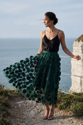 Dark Green 3d Polka Dot Applique A-line Midi Skirt - Tulle skirt - Photo 15