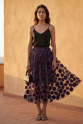 Purple 3d Polka Dot Applique A-line Midi Skirt - Tulle skirt - Photo 3