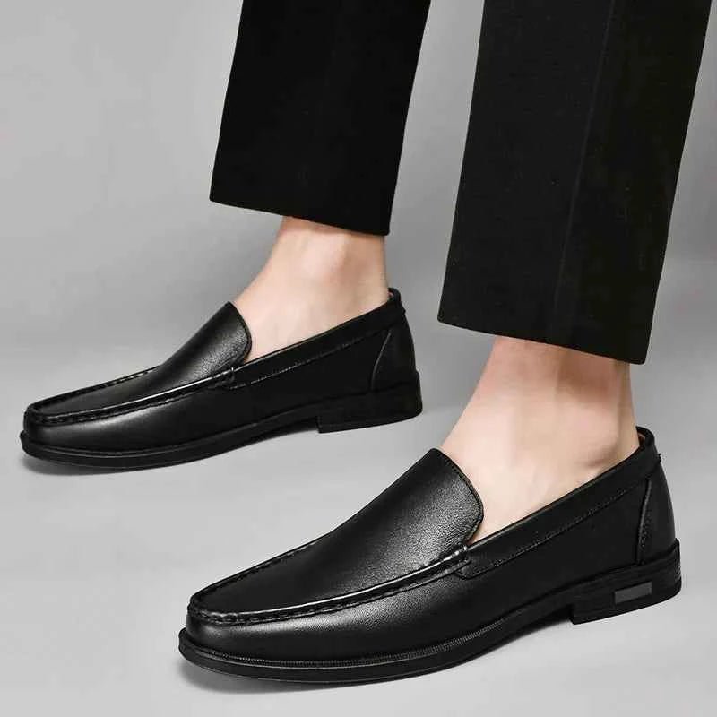 Almond Toe Slip-on Classic Loafers with Contrast Stitching - Photo 4